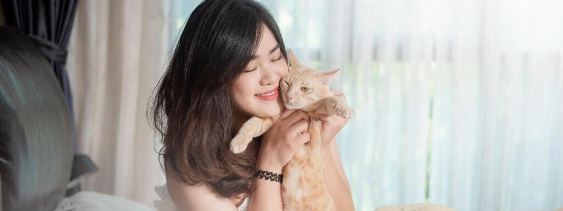 An owner loving on their cat